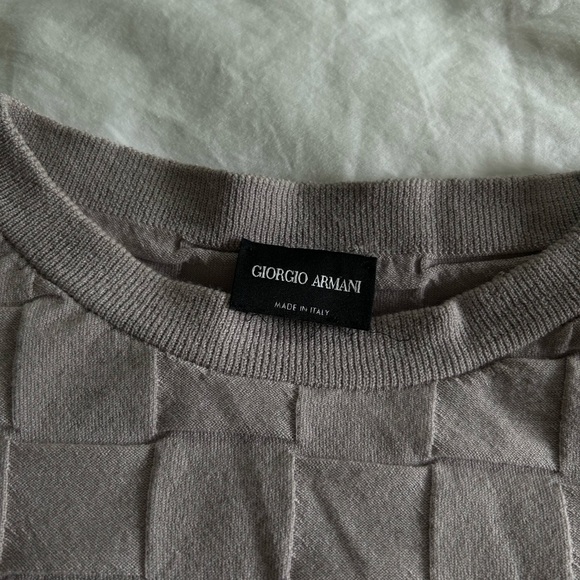 GIORGIO ARMANI Check-Weave Sweater in XL in dusty violet - Picture 3 of 4